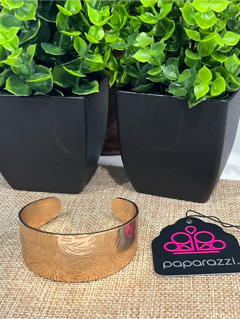 paparazzi Gold Textured Open Cuff Bracelet